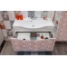 Комплект мебели для ванной Sanflor Санфлор 100 белый, патина красная